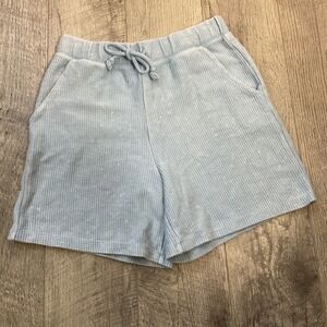 Victoria's Secret Pink Blue Relaxed Ribbed Dad Shorts Womens Size S